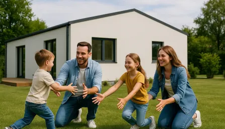 Modulový dům pohodlně zvládne i čtyřčlennou rodinu