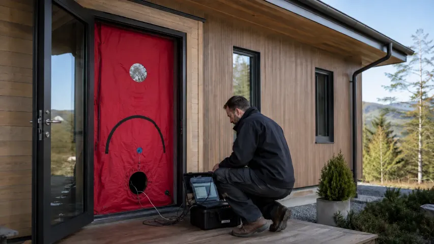 Blower Door test: číslo, které o kvalitě domu řekne víc než hezké vizualizace